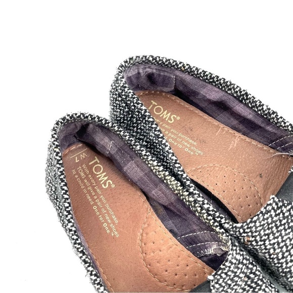 TOMS Classic Slip On Tweed Flats - Picture 3 of 5